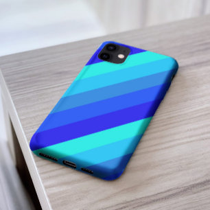 Capa Para iPhone 11 Estética na moda monocromática Blue Stripes