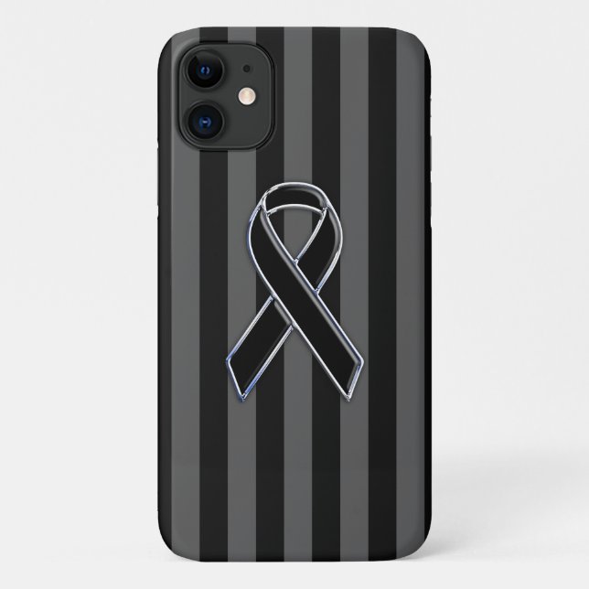 Capa Para iPhone 11 Estilo Cromo Sensibilização da Fita Preta (Verso)