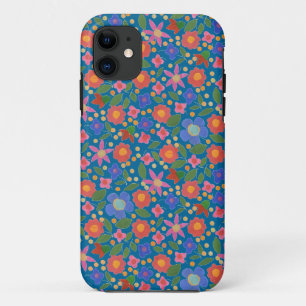 Capa Para iPhone 11 Estilo de Arte Folk Floral, iPhone Azul 5 Xtreme C