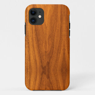 Capa Para iPhone 11 Estilo de Grãos de Madeira Teak Veneza