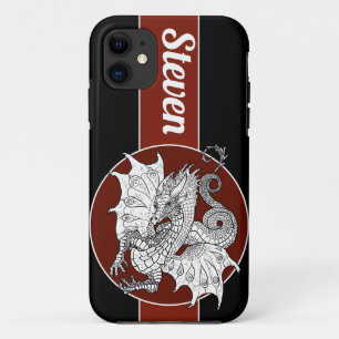 Capa Para iPhone 11 Estilo de tinta ao estilo Dragon Art Nouveau