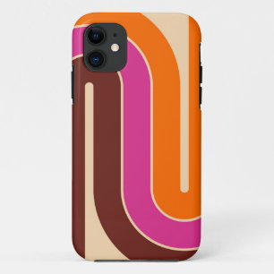 Capa Para iPhone 11 Estilo de Vintage Retroativo 70s Design geométrico