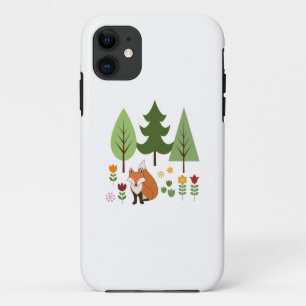 Capa Para iPhone 11 Estilo escandinavo Flores de Raposa Ilustração