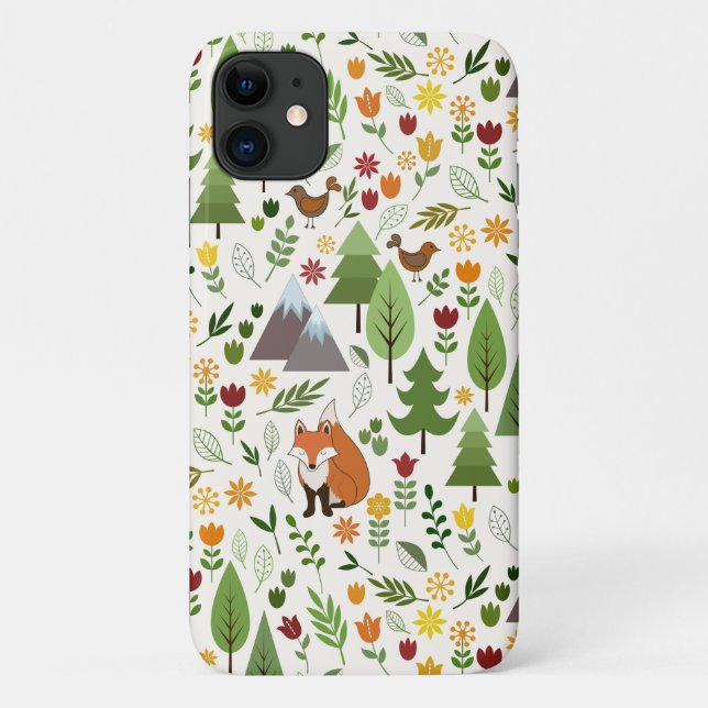 Capa Para iPhone 11 Estilos escandinavos Ilustrações em Padrão de Crem (Verso)