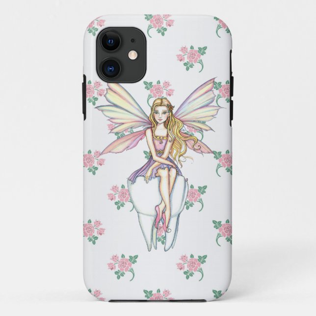 Capa Para iPhone 11 Estojo Cute Tooth Fairy e Flores para iPhone 5 Fem (Verso)
