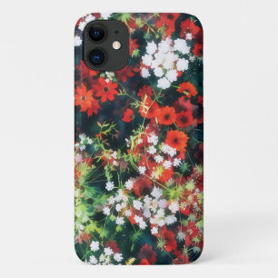 Capa Para iPhone 11 Estojo de telefone com arte floral de flores em es