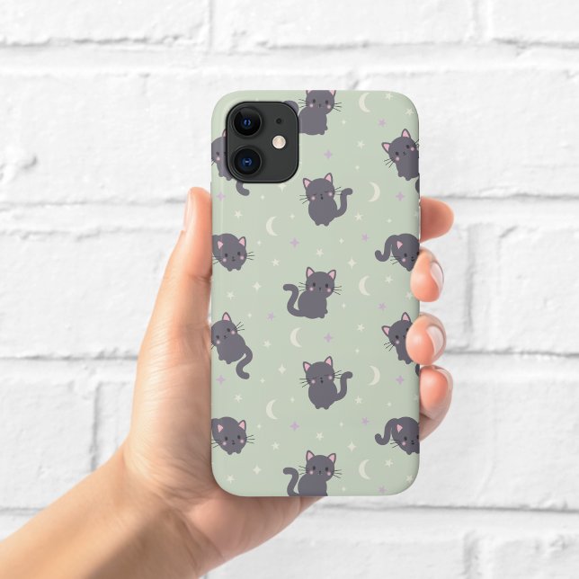 Capa Para iPhone 11 Estojo de telefone gato cinza fofo Sage (Criador carregado)