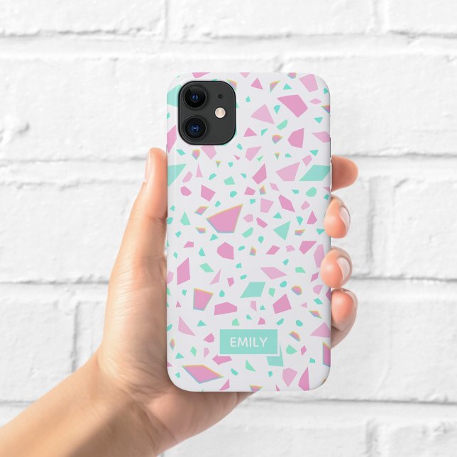 Capa Para iPhone 11 Estojo de Telefone Pastel Rainbow Terrazzo (Criador carregado)