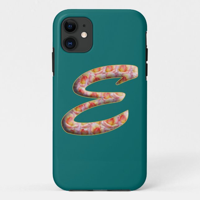 Capa Para iPhone 11 Estojo para Iphone 5 com Monograma E em Padrão de  (Verso)