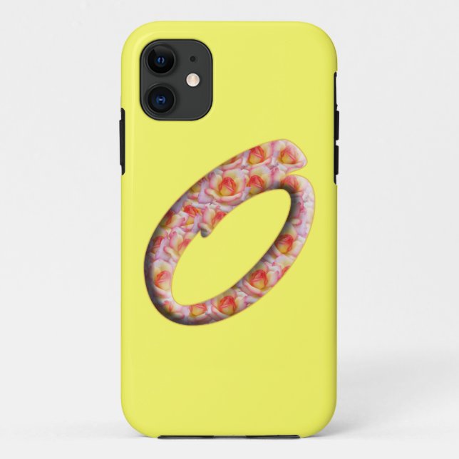 Capa Para iPhone 11 Estojo para Iphone 5 com Monograma O em Rosas (Verso)