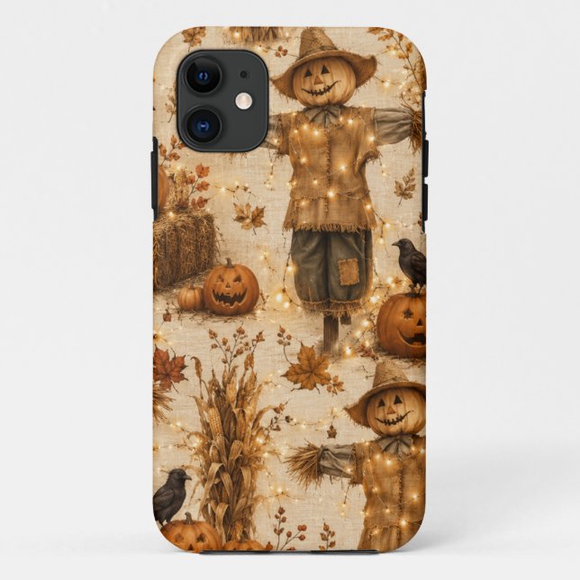 Capa Para iPhone 11 Estojo para telefone de Halloween com Espantalho R (Verso)