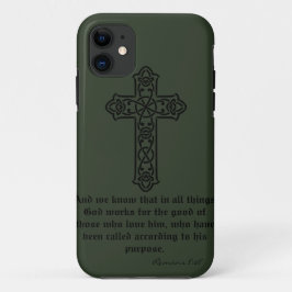 Capa Para iPhone 11 Estojo Verde Escuro Graça Cristã
