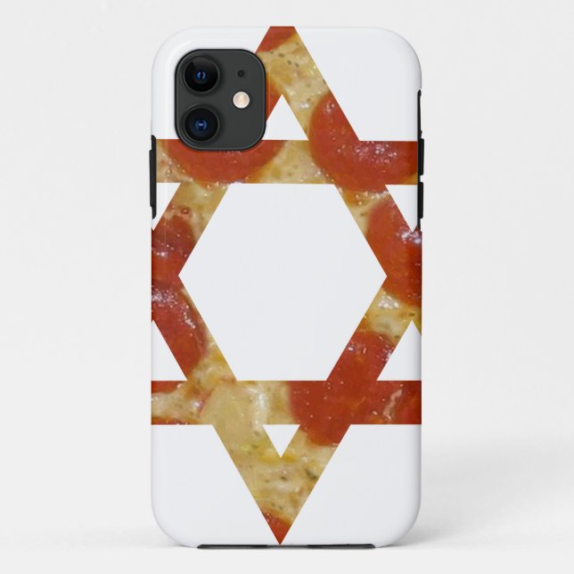 Capa Para iPhone 11 estrela de pizza de david (Verso)