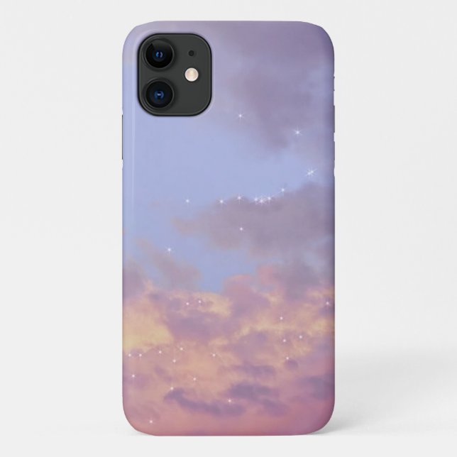 Capa Para iPhone 11  estrela do céu pastoso estrela da nuvem luz do so (Verso)