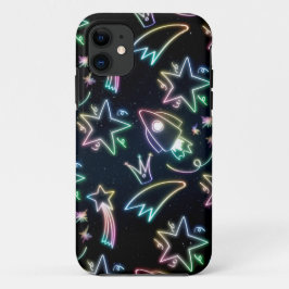 Capa Para iPhone 11 estrela do foguete neon
