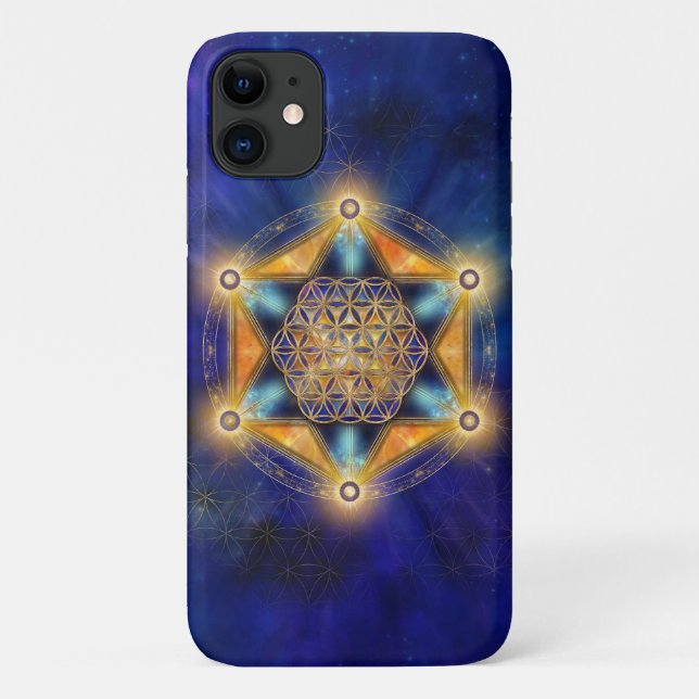 Capa Para iPhone 11 Estrela Merkaba - Geometria Sagrada (Verso)