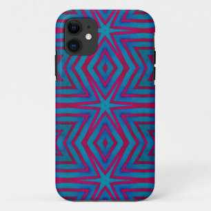 Capa Para iPhone 11 Estrela Vermelha e Azul Geométrico