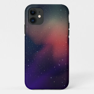 Capa Para iPhone 11 Estrelas da Noite Roxa no Céu