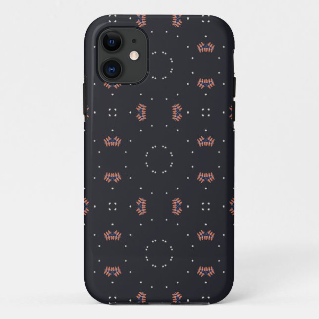 Capa Para iPhone 11 Estrelas e Padrão de Espaçonave Única (Verso)