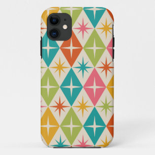 Capa Para iPhone 11 Estrelas Explosivas de Meados do Século em Diamant