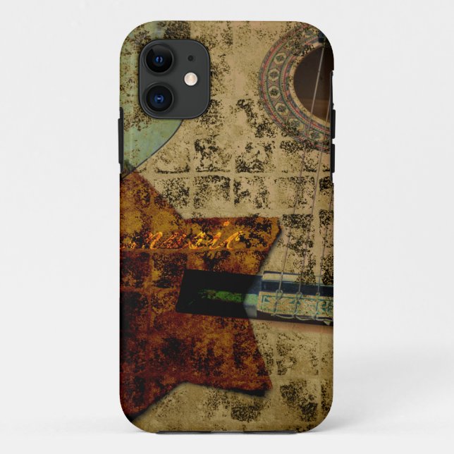 Capa Para iPhone 11 Estrelas inspiradas da guitarra (Verso)
