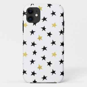 Capa Para iPhone 11 Estrelas reproduzíveis - Preto e Dourado caso do