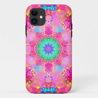 Capa Para iPhone 11 Estrelas & teste padrão cor-de-rosa do Fractal das