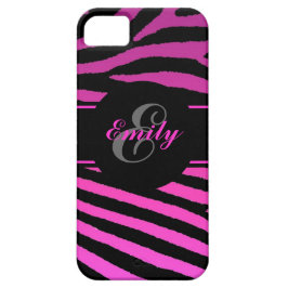 Capa Para iPhone 11 Estrias de zebra rosa personalizáveis, caso iphone