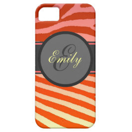 Capa Para iPhone 11 Estrias zebra laranja brilhante estrias personaliz