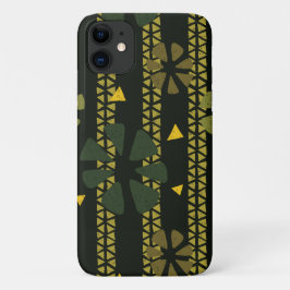 Capa Para iPhone 11 Etnia Verde Castanho Africano Padrão