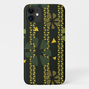 Capa Para iPhone 11 Etnia Verde Castanho Africano Padrão