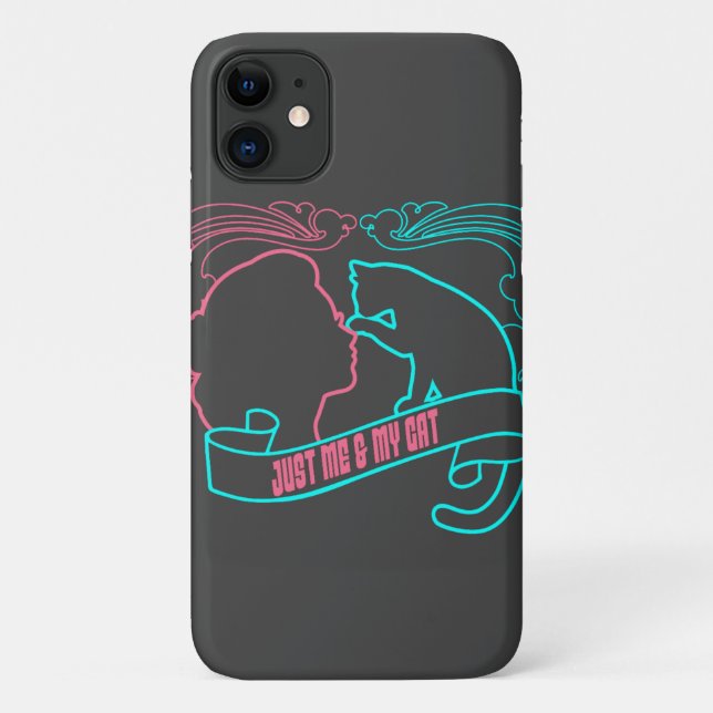 Capa Para iPhone 11 eu adoro gato, só eu e meu gato (Verso)