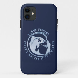Capa Para iPhone 11 Eu adoro pescar, não importa se é inverno T-Sh