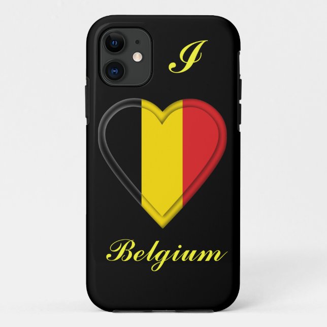 Capa Para iPhone 11 Eu amo Bélgica (Verso)