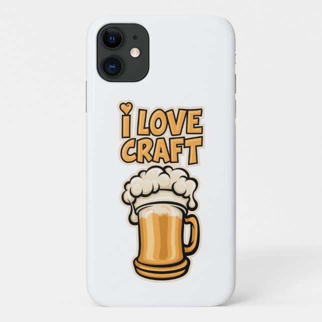 Capa Para iPhone 11 Eu Amo Cerveja Artesanato (Verso)