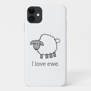 Capa Para iPhone 11 Eu Amo Ewe Sheep iPhone 11 Case