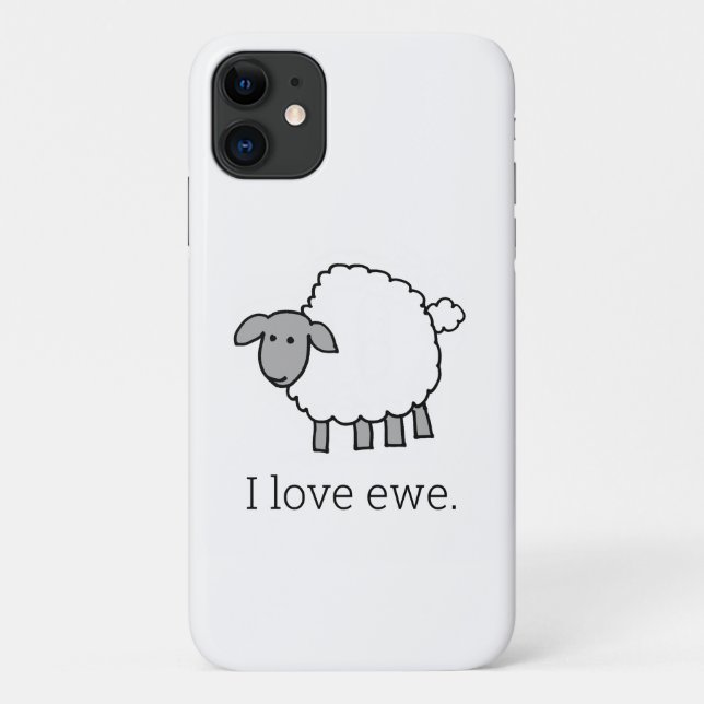 Capa Para iPhone 11 Eu Amo Ewe Sheep iPhone 11 Case (Verso)