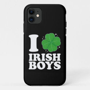 Capa Para iPhone 11 Eu Amo Garotos Irlandeses Coração de Trevo Dia de