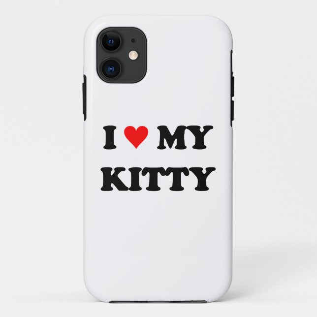 Capa Para iPhone 11 Eu Amo Meu Gatinho (Verso)