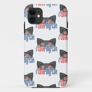 Capa Para iPhone 11 Eu amo meu gato