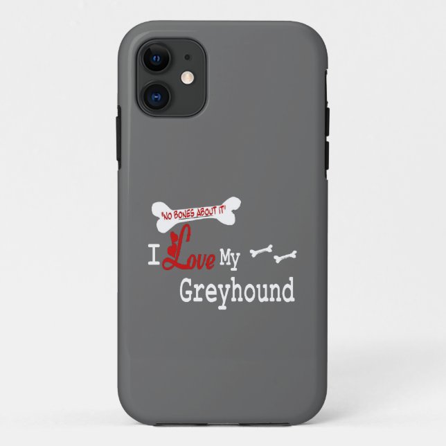 Capa Para iPhone 11 Eu Amo Meu Greyhound (Verso)