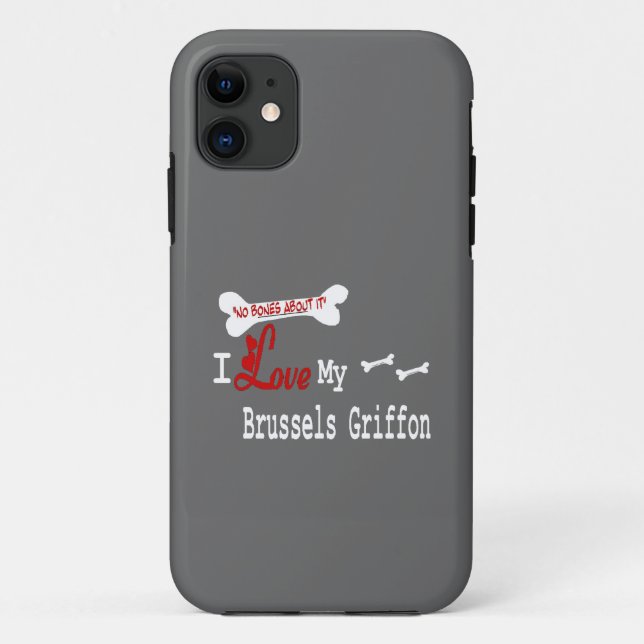 Capa Para iPhone 11 Eu Amo Meu Griffon Bruxelas (Verso)