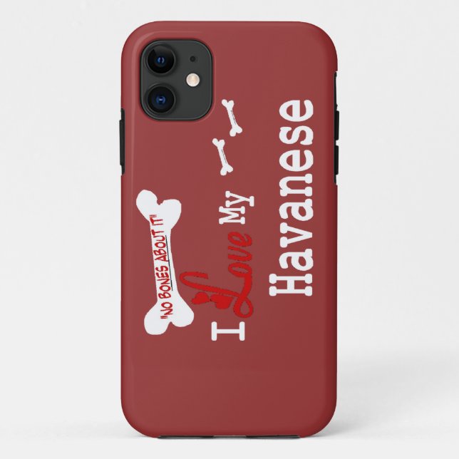 Capa Para iPhone 11 Eu Amo Meu Havanês (Verso)