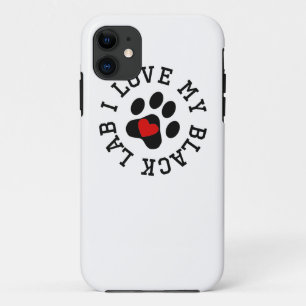 Capa Para iPhone 11 Eu amo meu laboratório preto