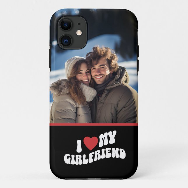 Capa Para iPhone 11 Eu Amo Minha Foto Personalizada Namorada (Verso)