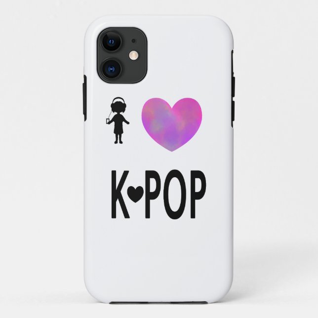 Capa Para iPhone 11 Eu amo o K-pop (Verso)