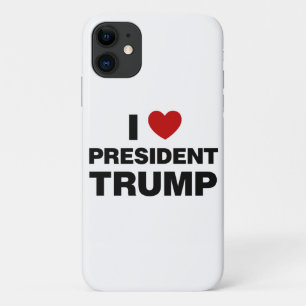 Capa Para iPhone 11 Eu amo o presidente Trump Heart
