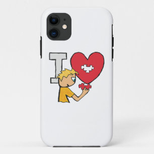 Capa Para iPhone 11 Eu amo Quebra-cabeça de serra