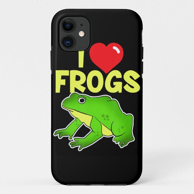 Capa Para iPhone 11 Eu Amo Sapos Sapo Funny Animal Amphiban (Verso)