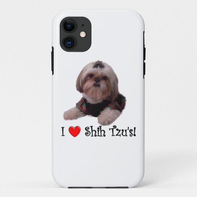 Capa Para iPhone 11 Eu amo Shih Tzu (Verso)